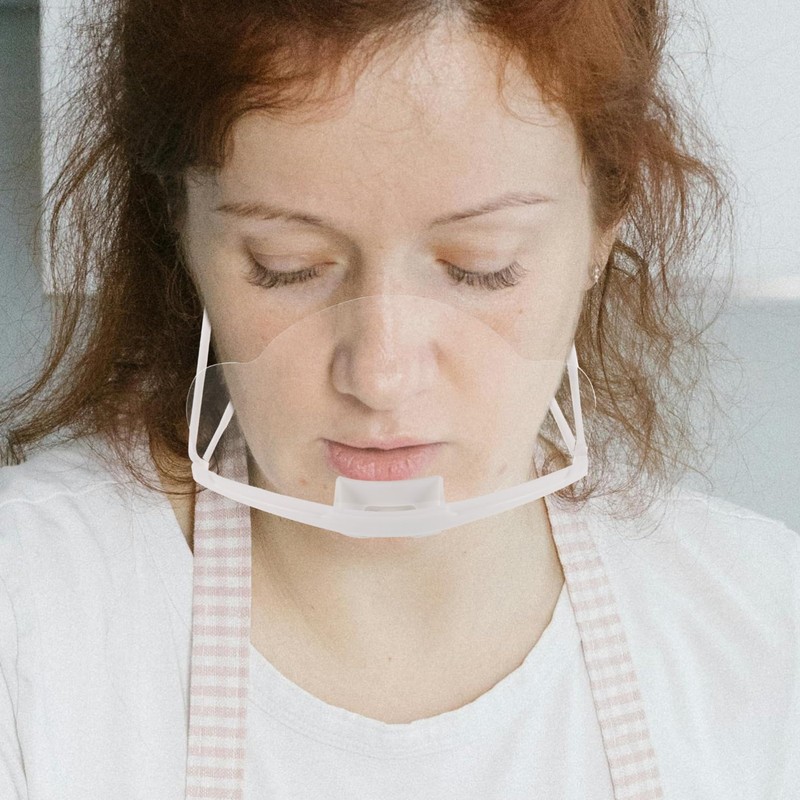 Mipcase 20pcs Transparent Cooking Mouth Mask Lightweight Clear Face Cover