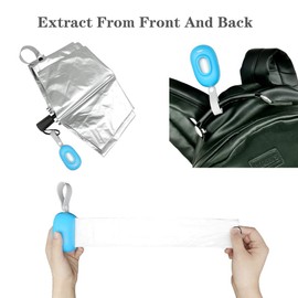 YUCHIYA Disposable Bags Dispenser with Silicon Belt Dog Poop Waste Bags Holder with 1 Roll White Strawberry Scented Bags for Holding Trash Pet Poo Doo (Blue)