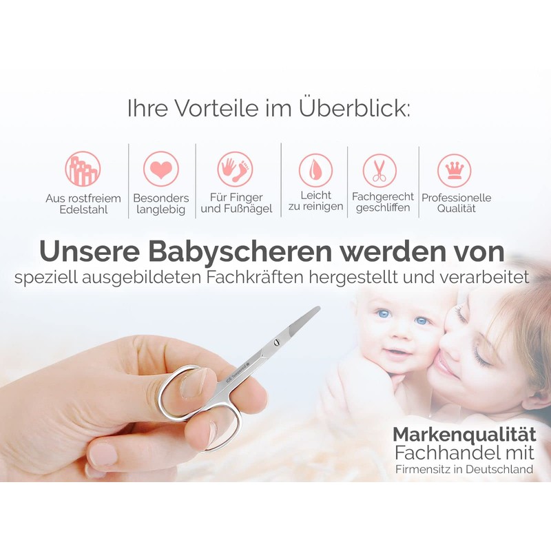 Baby Nail Scissors Rounded Stainless Steel