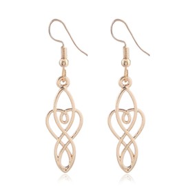 coadipress Celtic Knot Earrings for Women Good Luck Irish Vintage Dangle Drop Earrings Hypoallergenic Lotus Earrings Filigree Leverback Earrings Irish Jewelry Birthday Christmas Gifts (gold)