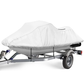 iCOVER Jet Ski Cover - Waterproof Heavy Duty Trailerable Jetski Covers for Seadoo Kawasaki Yamaha Wave Runner, Fits PWC Models Up to 125in Long