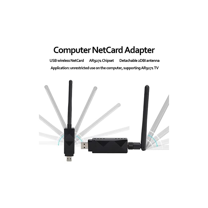 Gugxiom Adaptador WiFi Inalámbrico USB AR9271 con Antena Externa de