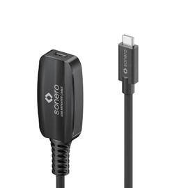 sonero® USB 3.2 Kabel, aktives Verlängerungskabel mit Signalverstärker, Datenkabel, USB-C Stecker auf USB-C Buchse, 5 GB/s, 5.00m, schwarz
