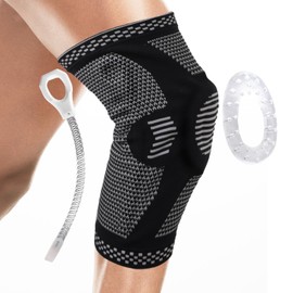 (Physical The Supervision) Knee Supporter, Spring Type, Patella Gel Pad, Knee Support, Unisex, Supports Muscles and Joints, Smooth Removal, (L)