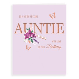 Avant Garde Studios Classic Birthday Card Auntie - 8 x 6 inches H90034,pink