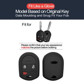 INFIPAR 2pcs Compatible with Ford F-150 F-250 F-350 F-450 F-550 F-650 F-750 Edge Flex Fusion Explorer E-150 E-250 E-350 Super Duty Lincoln Key Fob Cover Case Key Chain Protector Keyless Remote Holder