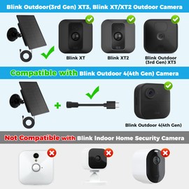 Loyala Solar Panel for Blink, Blink Outdoor Camera Solar Panel, Outdoor Security Camera Solar Powered Kit with 360° Adjustable Mounting IP66 Waterproof 9.8 Ft Charging Cable (1, Black-2W)