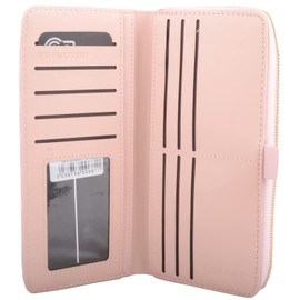 Valita Womens Quilted Faux Leather Magnetic Flap Credit Card RFID Purse - Pink