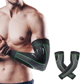 Elbow Bandage Men's 2 Pieces Arm Protection Elbow Bandage Tennis Elbow Women's Compression Elbow Support Bandage Elbow Weight Lifting Elbow Pads for Tennis Elbow Arthritis Fitness (XL)