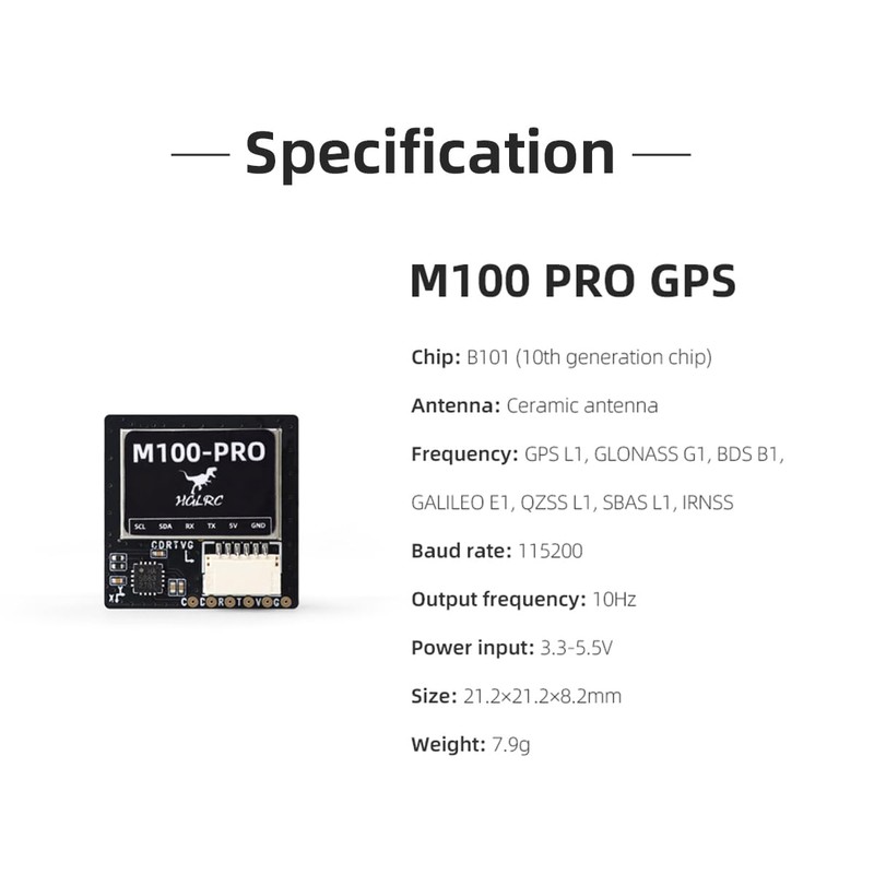HGLRC M100 Pro GPS Module - High Precision GPS with