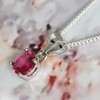 Handmade 6mm Faceted Round Lab Created Ruby Gemstone 925 Sterling