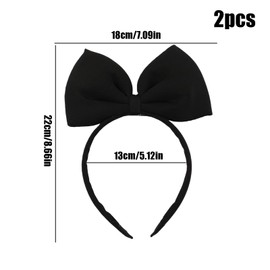 Ribbon Headband, Set of 2, Black, Cute, Large, Ribbon Bow, Hair Ornament, Princess Headband, Princess Item, Accessory, Cosplay, Lolita, Costume, Party, Hair Accessory, Black