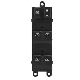 Aramox Window Switch, Auto Power Window Master Switch Front Driver Side Electric Replacement Black for Infiniti M35 M45 4‑Door 2006‑2007 OE:25401‑EH100