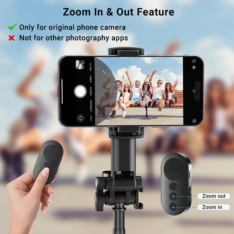 Wireless Camera Remote Control with Zoom for iPhone & Android,