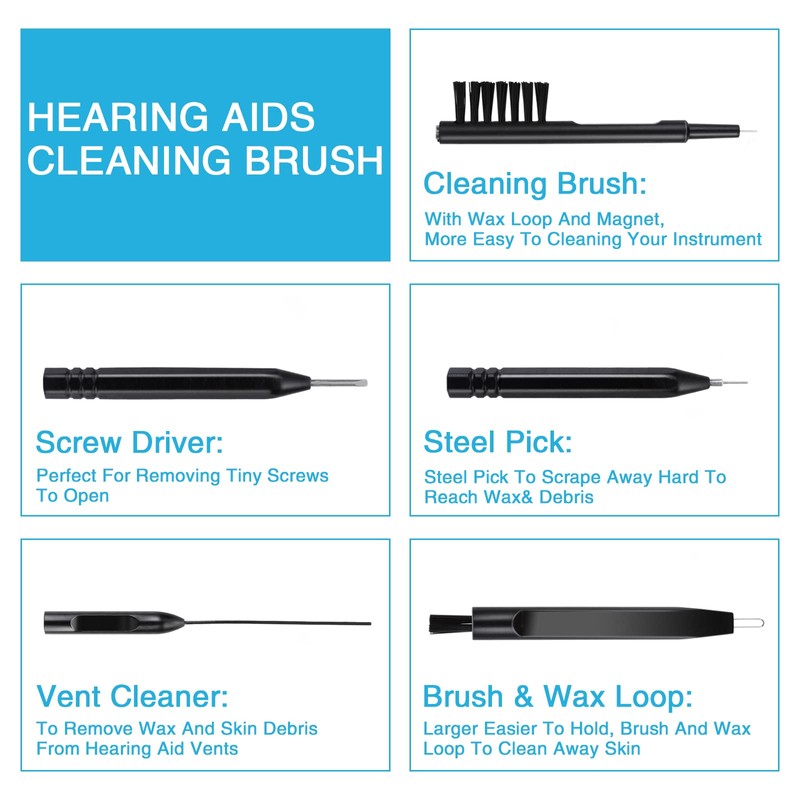 6 Pcs Hearing Equipment Cleaning Kits Hearing Equipment Cleaning Brush
