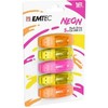 EMTEC C410 Neon 16GB Flash Drive - USB 2.0 - Transparent Neon with Cap, Pack of 5