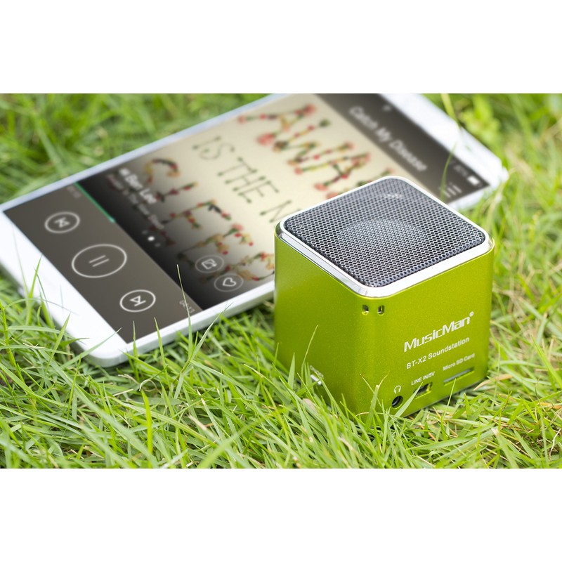 MusicMan mini Wireless Soundstation BT-X2 (MP3 Player, Bluetooth) grün