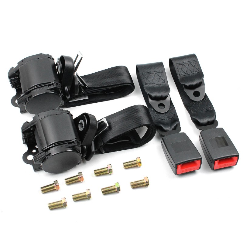 MGT 2x Retractable 3 Point Safety Seat Belt Straps Car