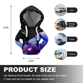 DXNQ Car Gear Shift Hoodie Cover, Fashionable Gear Shift Knob Hoodie Protector, Upgraded Funny Gear Shift Hoodie Decoration for Most Manual Shift Knobs, Interior Car Accessories (Starry Sky)
