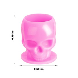 OFEYLE Tattoo Ink Caps Disposable Skull Tattoo Ink Cups Plastic Ink Caps for Tattooing Makeup Pigment Ink Cups Tattoo Ink Holder Tattoo Supplies and Equipment, Tattoo Accessories (Pink-50PCS)
