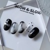 [Sl&Sl Nail Tips] ⚫Black chic nails⚫ - Short nose pin
