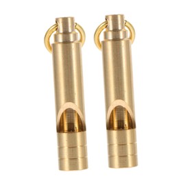 KOMBIUDA 2Pcs Retro Brass Whistle Pendant Survival Whistle for Outdoor Activities Durable Accessory for Sports and Emergency Use