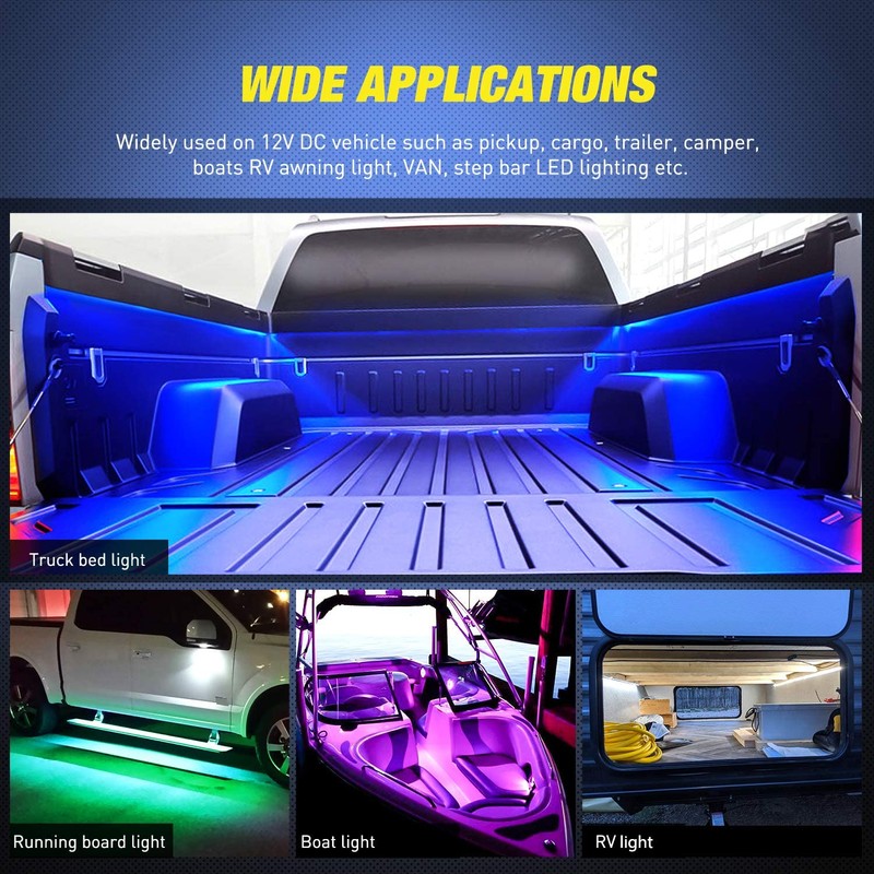 Nilight 3PCS 60 Inch RGB Truck Bed Light Strip Kit