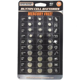 IIT 30 PC BUTTON CELL ASSORTED COIN ALKALINE BATTERIES Watch Camera Calculator