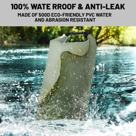 Cliduli Waterproof Dry Bag,Roll Top Sage Green Marble Small Waterproof Backpack 5L/10L/20L Floating and Lightweight Bags for Kayaking, Boating, Fishing, Swimming and Camping