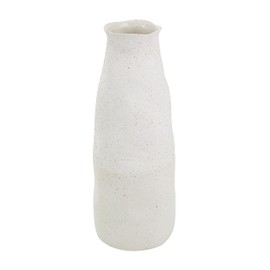 Deco 79 Ceramic Decorative Vase Abstract Wavy Centerpiece Vase with Textured Speckled Detailing, Flower Vase for Home Decoration 8" x 8" x 20", Cream