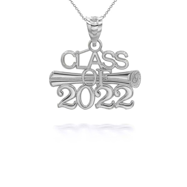 Claddagh Gold Diploma Charm Class of 2022 Graduation Silver Pendant