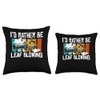 Id Rather Be Leaf Blowing Autumn Leaf Blower Throw Pillow