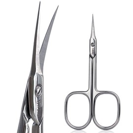 THRAU Cuticle Scissors Extra Fine for Women and Men, Profession Stainless Steel with Precise Pointed Tip Grooming Blades, Manicure, Pedicure, or Trim Nail, Eyebrow, Eyelash, and Dry Skin