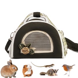 ABLAZEZAI Guinea Pig Carrier, Small Animal Travel Bag, Breathable Outdoor Portable Pouch for Chinchilla Hamster Bird Bunny Hedgehog Sugar Glider Gerbil Snake (Black)