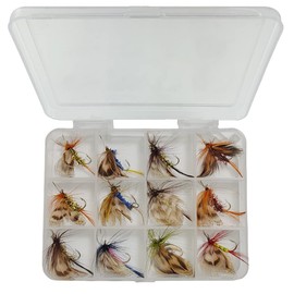 Orurdo Qb100138a01n0 12-Piece Set of 12 Furs, 3 Types to Choose from, Strap Compatible Case Included, Perfect for Fly Fishing, Trout, Trout, Tube Fishing, Mountain Stream Fishing, Etc