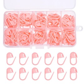 PATIKIL Crochet Stitch Markers, 150Pcs Plastic Knitting Crochet Locking Stitch Needle Marker Needle Clip Counter for Sewing Crocheting DIY Craft, Light Pink