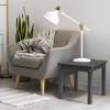 Dark Grey Square HDPE Adirondack Side Table Weather Resistant Small