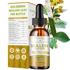 GreenPeople Mullein Leaf Extract for Lungs, Mullein Drops for Lungs Support Lung Respiratory