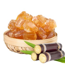 SIJIYUNLI- Huangbing Sugar 500g/17.6oz, Medium grained, sugarcane naturally crystallized, crystal like light yellow sweet seasoning sugar, used as rock sugar for Pho, suitable for making dessert soup, or added to coffee and tea