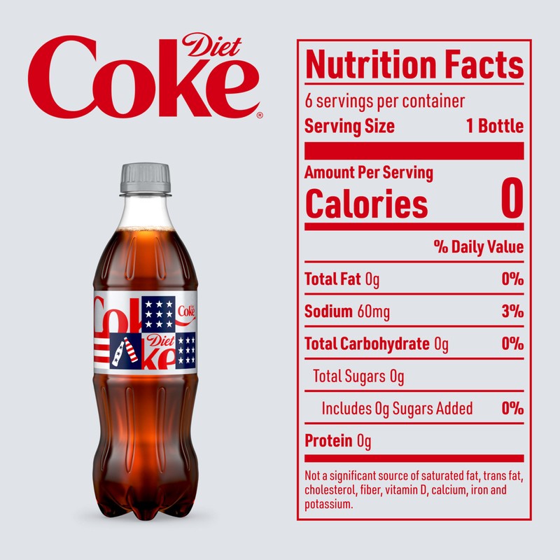 Diet Coke Diet Soda, 16.9 fl oz Bottles, 6 Pack