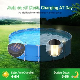 IGRARK Pool Lights for Above Ground Pools,Solar Pool Light 6 Pack for Framed Above Ground Pools, Outdoor Yard Garden Pool Decoration Night Light，Waterproof Swimming Pool Accessories Lights