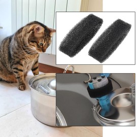 Micro Traders 16PCS Cat Water Fountain Filters Black Round Filter Sponge Pet Drinking Water Sponge Filter Replacement for 2.5 L/84 oz 2.2 L/ 74 oz Pet Fountain