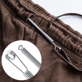 CustomyLife 2Pcs Spring Drawstring Needle Threader, Stainless Steel DIY Rope Threader Clip Easy Sewing Drawstrings Replacement Tool for Hoodies, Pants