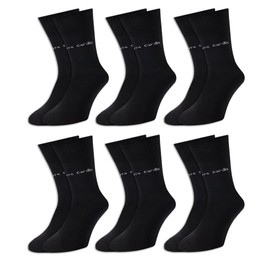 Pierre Cardin 6-9-12 or 18 Pairs Men's Business Socks Cotton Socks Suit Socks Black, black