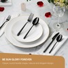 Oval Black 20-Piece Silverware Set, Forged Stainless Steel Flatware Set