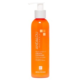 Andalou Naturals Brightening Meyer Lemon + Vitamin C Creamy Cleanser | Gentle Face Wash to Even Tone & Boost Glow | Aloe Vera & Natural Ingredients | For Dull Skin | 6 oz
