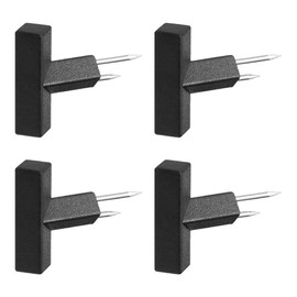 Yamazaki (Yamazaki) Hook Thumb Tacks Small with 2 Needles, Set of 4, Black, W 0.2 x D 0.9 x H 0.7 inches (0.6 x 2.4 x 1.9 cm) (including needle) Tower Wall Hook, Load Capacity 2.2 lbs (1 kg) 1924