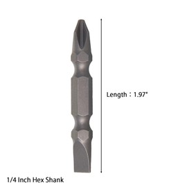 Auniwaig 1/4 Inch Hex Shank 1.97" Length PH2/SL6 Magnetic Double Ended Screwdriver Bits S2 Power Tool 6 Pcs