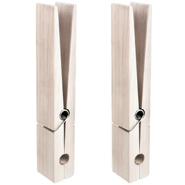 2 Pieces 12 Inch Jumbo Clothespin Wooden Clothespin Towel Holder Giant Wooden Clothes Pins Large Wooden Clothes Clips with Spring for DIY Crafts Wedding Farmhouse Bathroom Laundry Room (Light White)