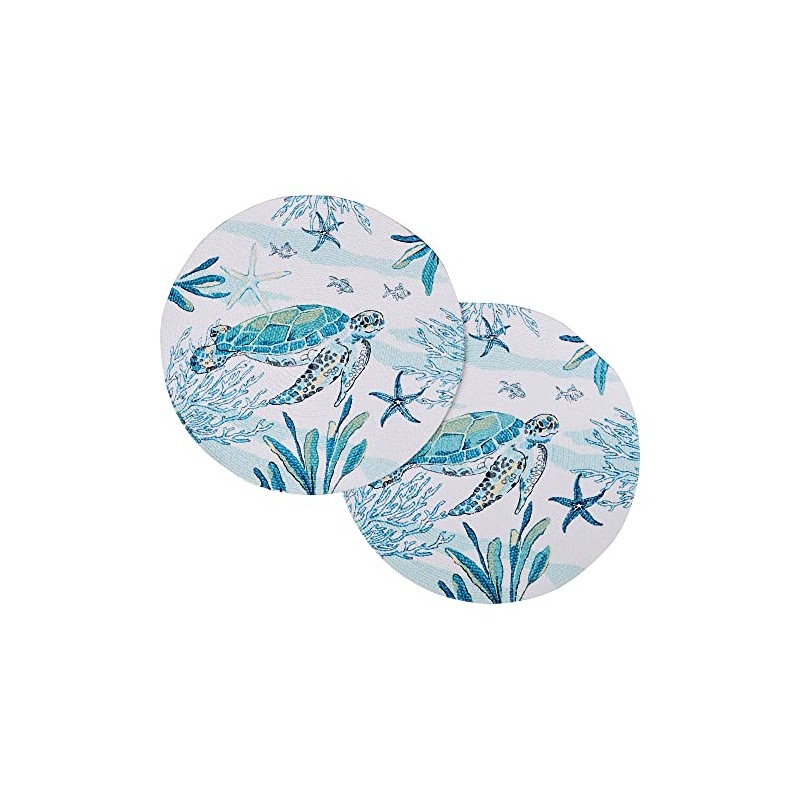 2 Pk Sea Turtle Braided Placemat Set One Size Blue